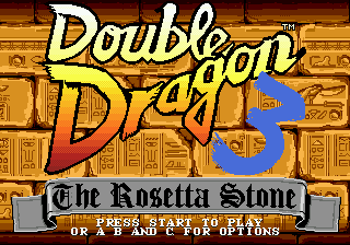 Double Dragon 3 - The Arcade Game (USA, Europe) Title Screen